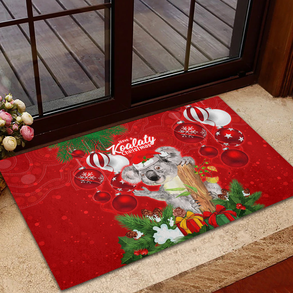 koala-lover-rubber-doormat-australia-merry-christmas-aboriginal