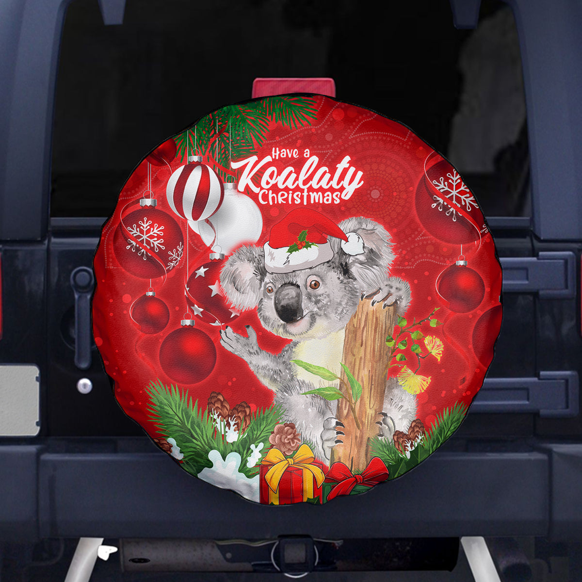 koala-lover-spare-tire-cover-australia-merry-christmas-aboriginal