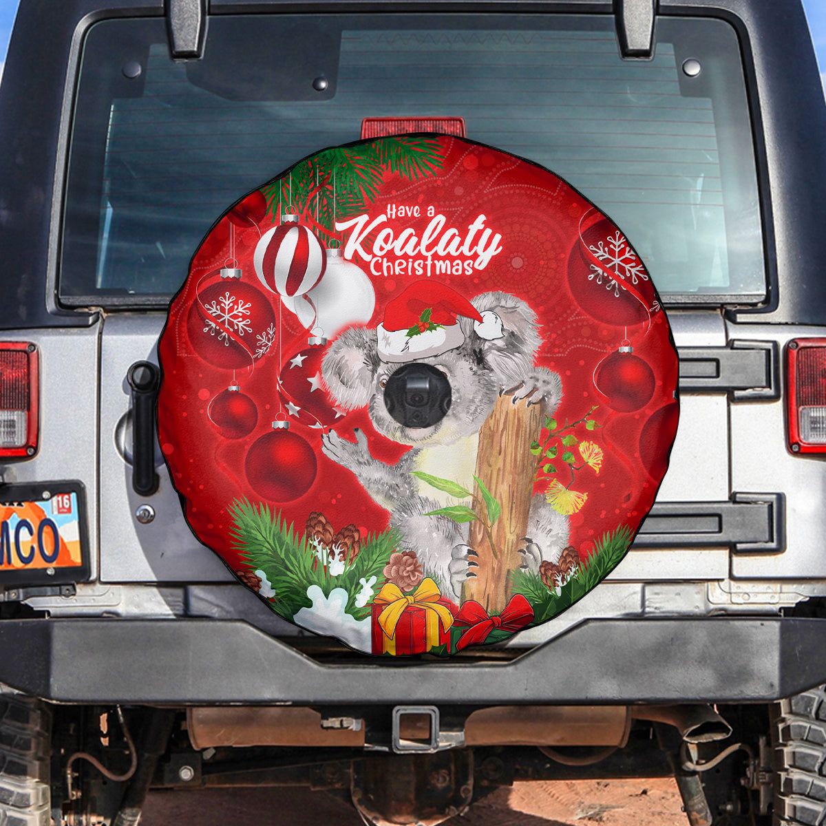 koala-lover-spare-tire-cover-australia-merry-christmas-aboriginal