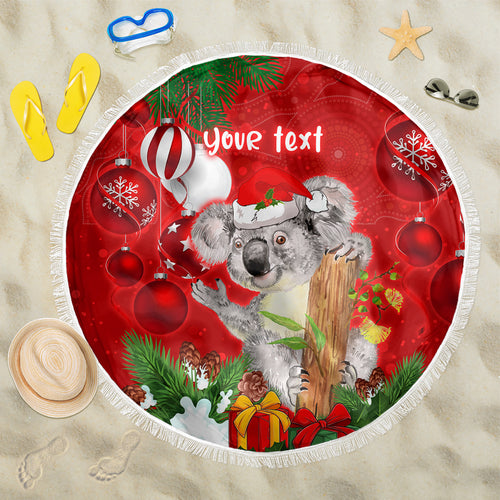 personalised-koala-lover-beach-blanket-australia-koalaty-merry-christmas-aboriginal