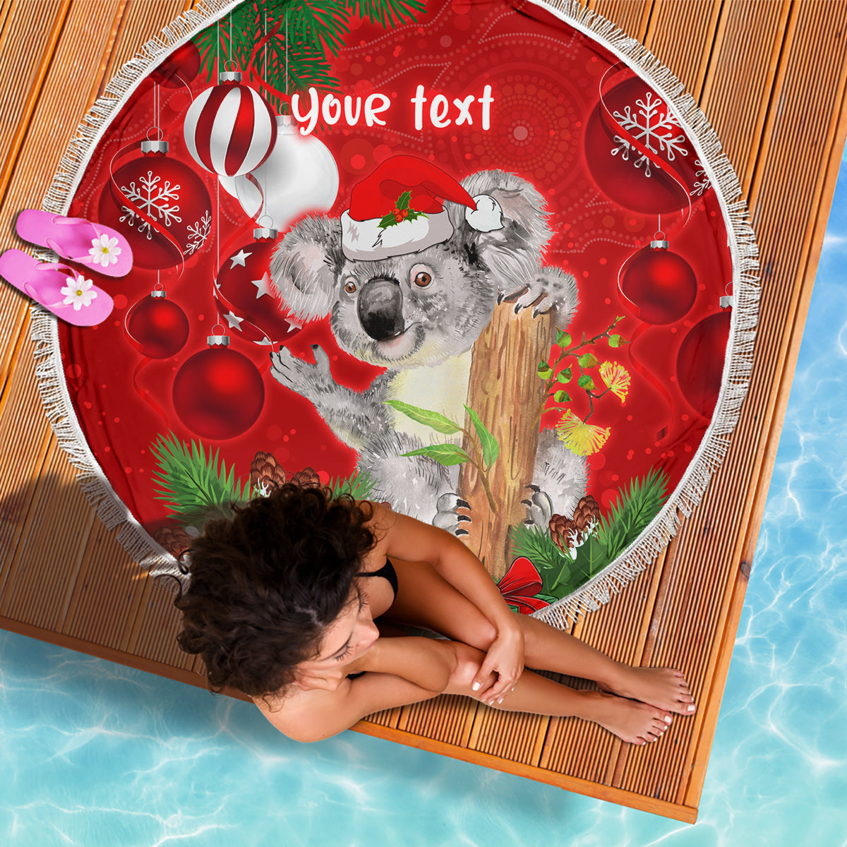 personalised-koala-lover-beach-blanket-australia-koalaty-merry-christmas-aboriginal