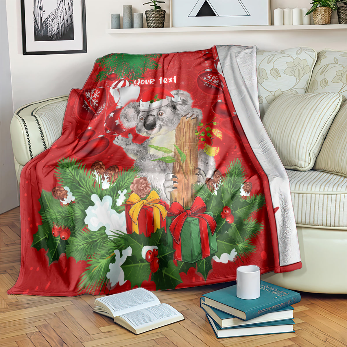 personalised-koala-lover-blanket-australia-koalaty-merry-christmas-aboriginal