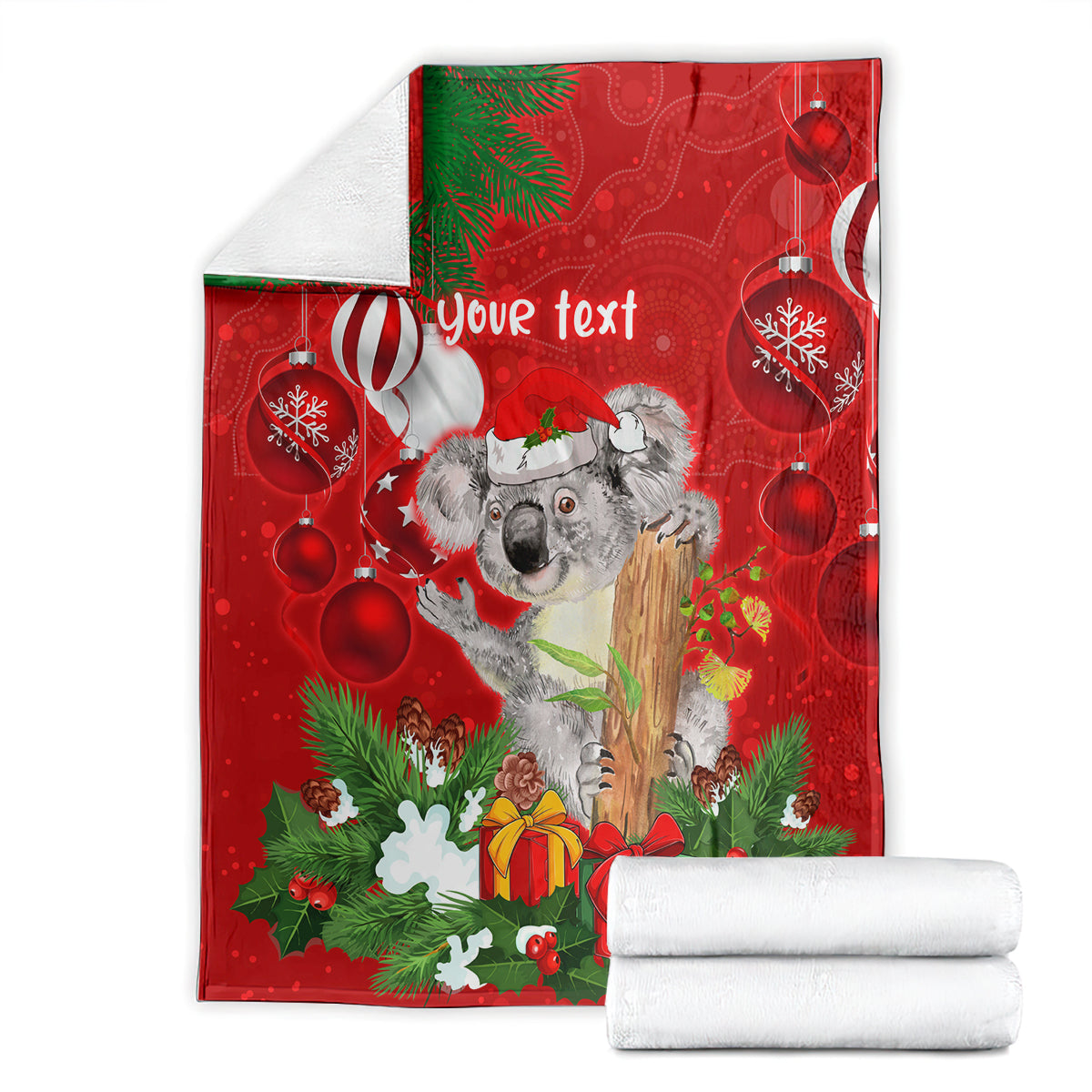 personalised-koala-lover-blanket-australia-koalaty-merry-christmas-aboriginal