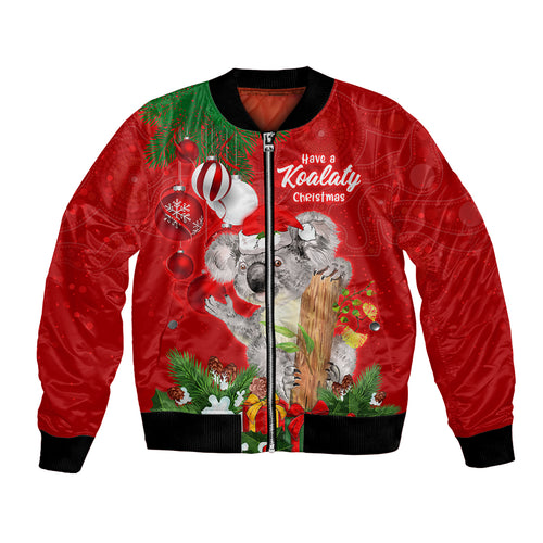 personalised-koala-lover-bomber-jacket-australia-koalaty-merry-christmas-aboriginal