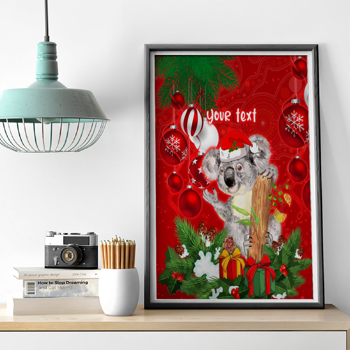 personalised-koala-lover-canvas-wall-art-australia-koalaty-merry-christmas-aboriginal