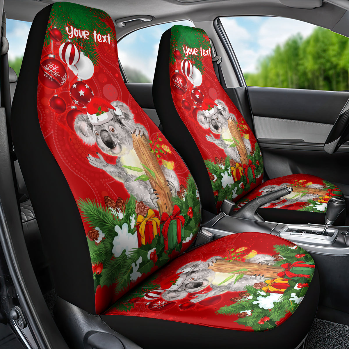 personalised-koala-lover-car-seat-cover-australia-koalaty-merry-christmas-aboriginal
