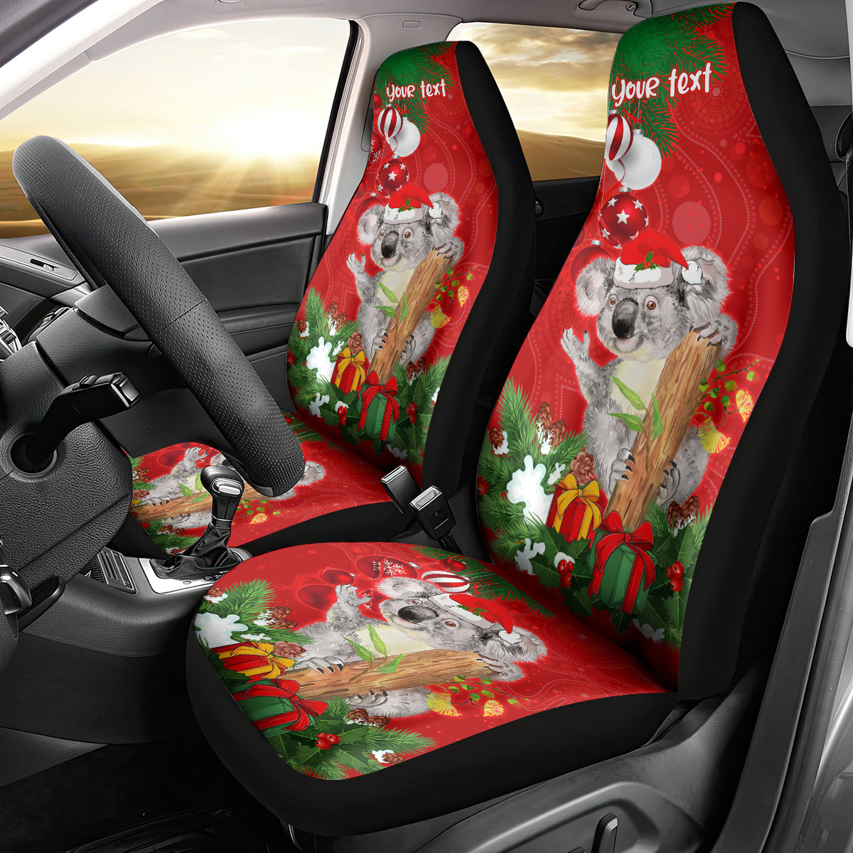 personalised-koala-lover-car-seat-cover-australia-koalaty-merry-christmas-aboriginal