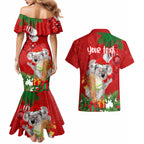 personalised-koala-lover-couples-matching-mermaid-dress-and-hawaiian-shirt-australia-koalaty-merry-christmas-aboriginal