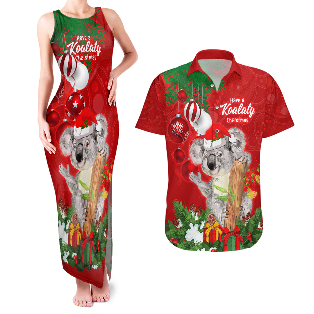 personalised-koala-lover-couples-matching-tank-maxi-dress-and-hawaiian-shirt-australia-koalaty-merry-christmas-aboriginal