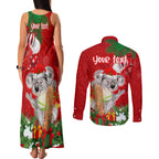 personalised-koala-lover-couples-matching-tank-maxi-dress-and-long-sleeve-button-shirt-australia-koalaty-merry-christmas-aboriginal