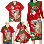 personalised-koala-lover-family-matching-long-sleeve-bodycon-dress-and-hawaiian-shirt-australia-koalaty-merry-christmas-aboriginal