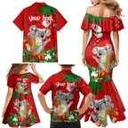 personalised-koala-lover-family-matching-mermaid-dress-and-hawaiian-shirt-australia-koalaty-merry-christmas-aboriginal