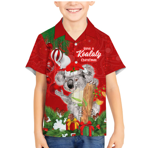 personalised-koala-lover-family-matching-mermaid-dress-and-hawaiian-shirt-australia-koalaty-merry-christmas-aboriginal