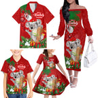 personalised-koala-lover-family-matching-off-shoulder-long-sleeve-dress-and-hawaiian-shirt-australia-koalaty-merry-christmas-aboriginal