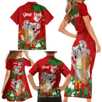 personalised-koala-lover-family-matching-short-sleeve-bodycon-dress-and-hawaiian-shirt-australia-koalaty-merry-christmas-aboriginal