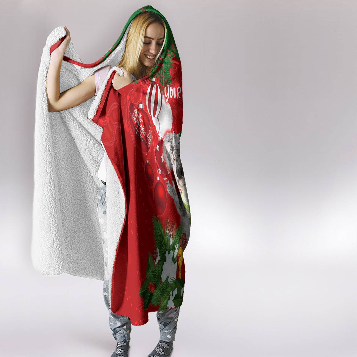 personalised-koala-lover-hooded-blanket-australia-koalaty-merry-christmas-aboriginal