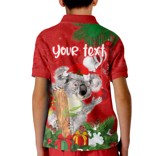 personalised-koala-lover-kid-polo-shirt-australia-koalaty-merry-christmas-aboriginal