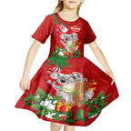 personalised-koala-lover-kid-short-sleeve-dress-australia-koalaty-merry-christmas-aboriginal