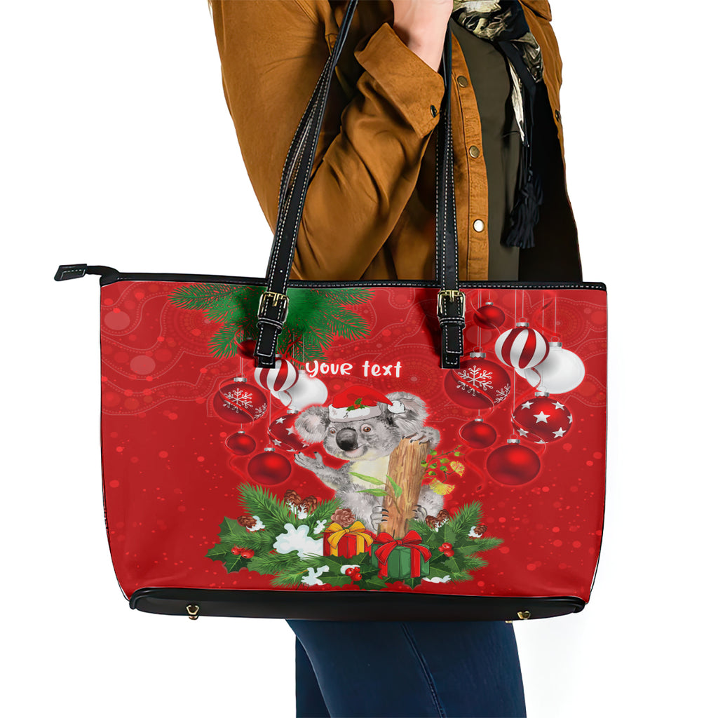 personalised-koala-lover-leather-tote-bag-australia-koalaty-merry-christmas-aboriginal