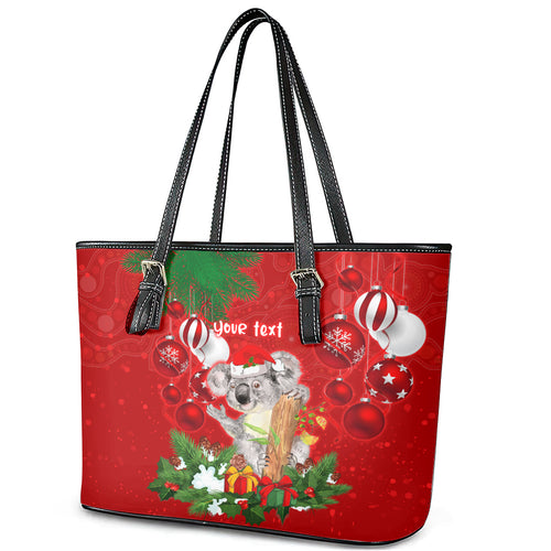 personalised-koala-lover-leather-tote-bag-australia-koalaty-merry-christmas-aboriginal