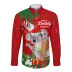 personalised-koala-lover-long-sleeve-button-shirt-australia-koalaty-merry-christmas-aboriginal