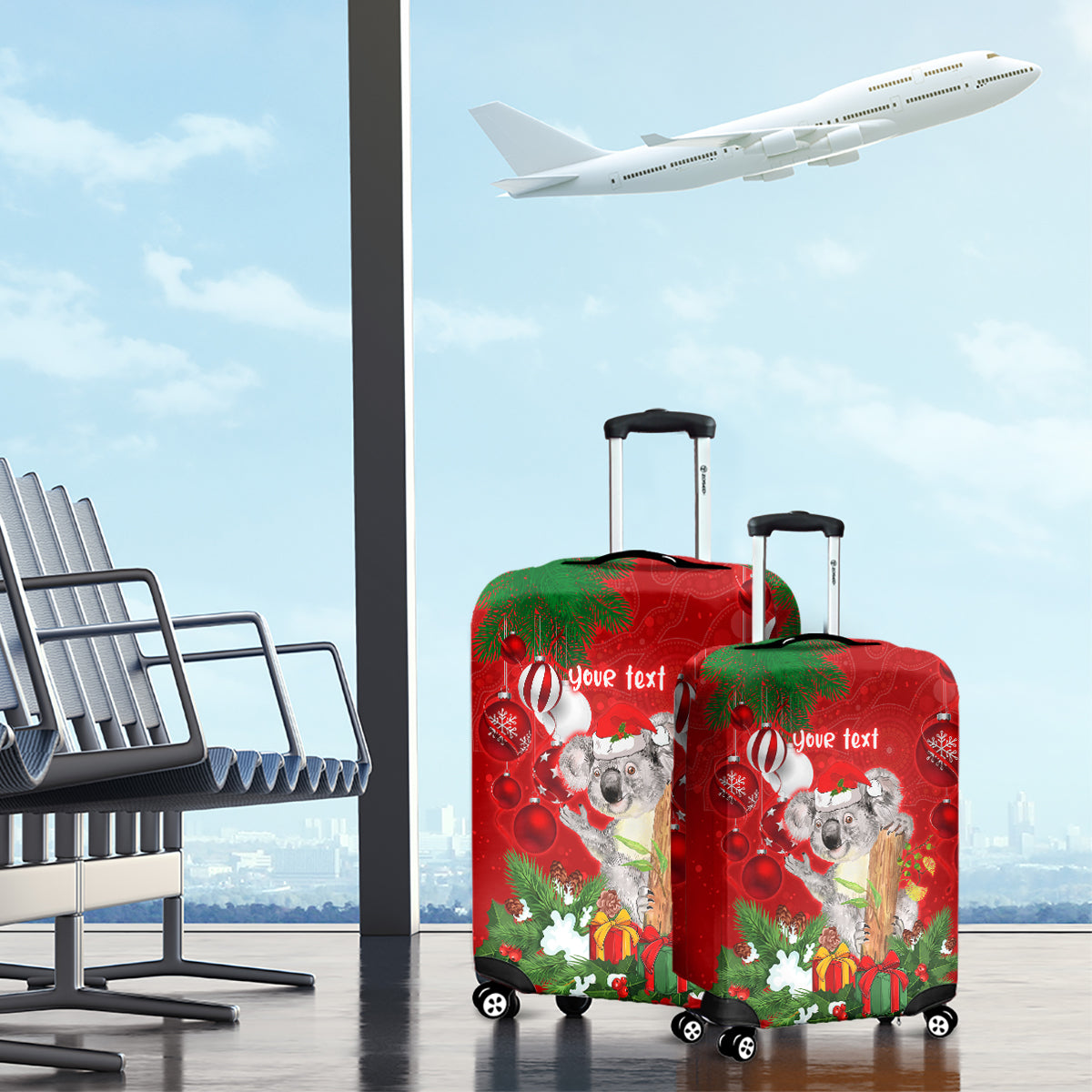personalised-koala-lover-luggage-cover-australia-koalaty-merry-christmas-aboriginal