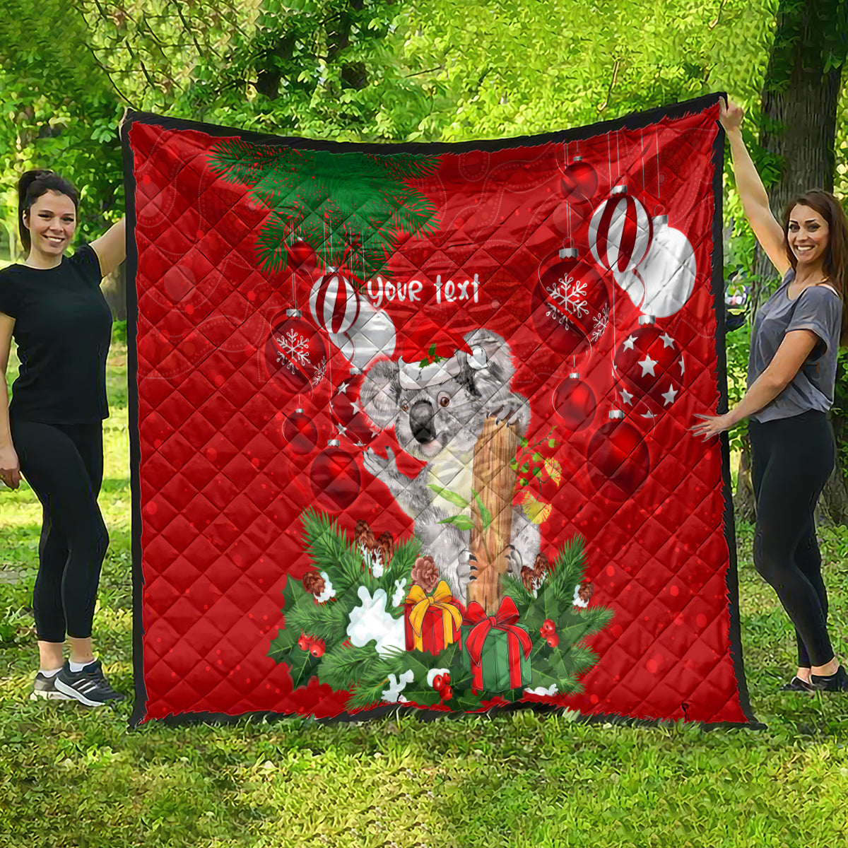 personalised-koala-lover-quilt-australia-koalaty-merry-christmas-aboriginal