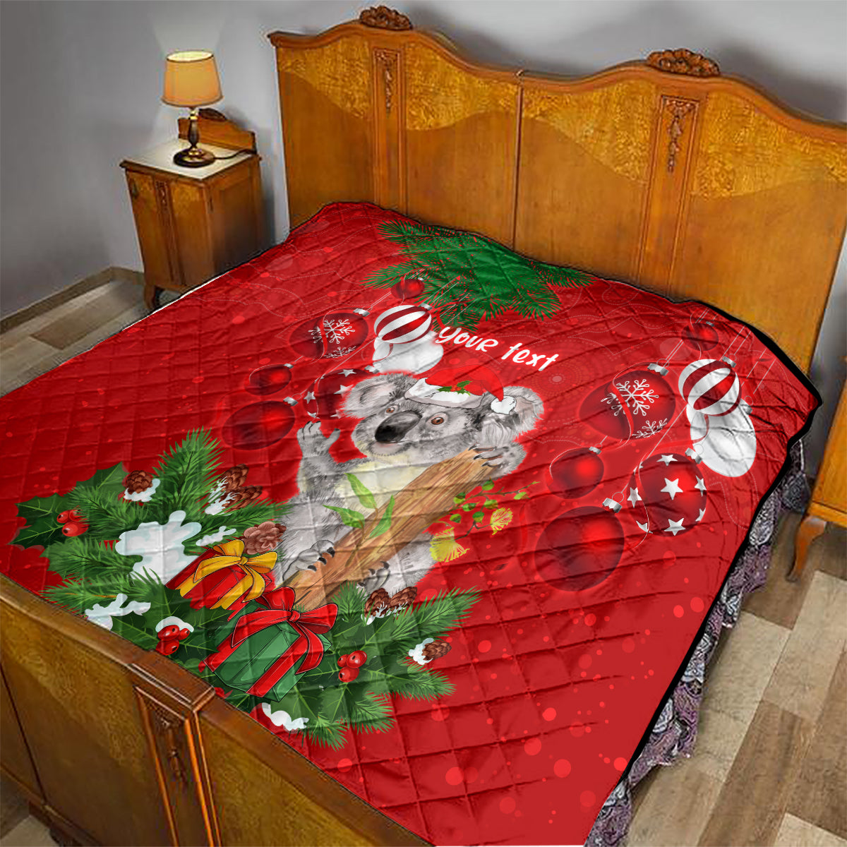 personalised-koala-lover-quilt-australia-koalaty-merry-christmas-aboriginal
