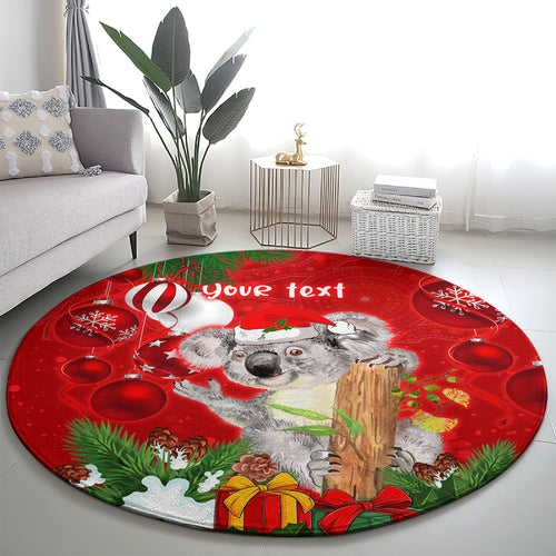 personalised-koala-lover-round-carpet-australia-koalaty-merry-christmas-aboriginal