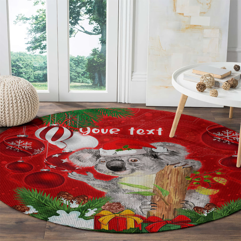 personalised-koala-lover-round-carpet-australia-koalaty-merry-christmas-aboriginal