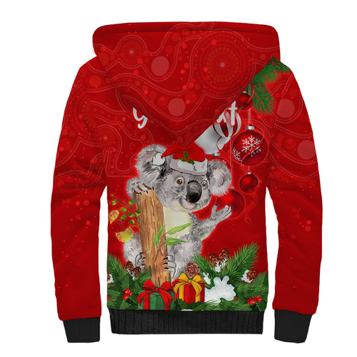 personalised-koala-lover-sherpa-hoodie-australia-koalaty-merry-christmas-aboriginal