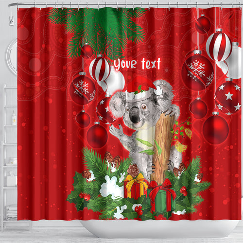personalised-koala-lover-shower-curtain-australia-koalaty-merry-christmas-aboriginal