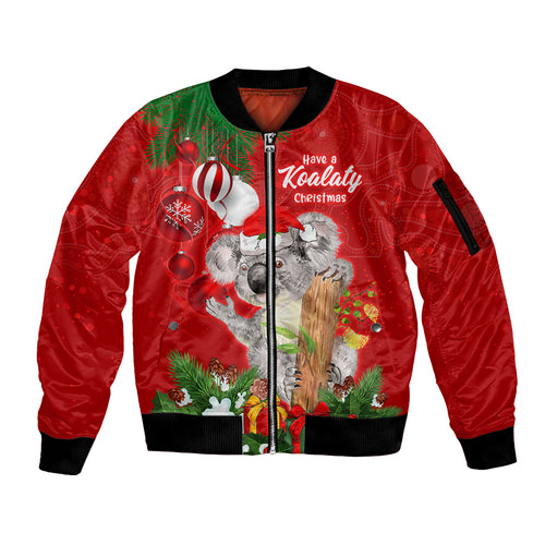 personalised-koala-lover-sleeve-zip-bomber-jacket-australia-koalaty-merry-christmas-aboriginal