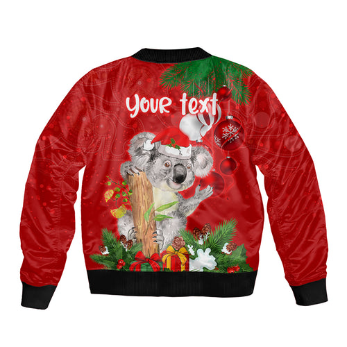 personalised-koala-lover-sleeve-zip-bomber-jacket-australia-koalaty-merry-christmas-aboriginal