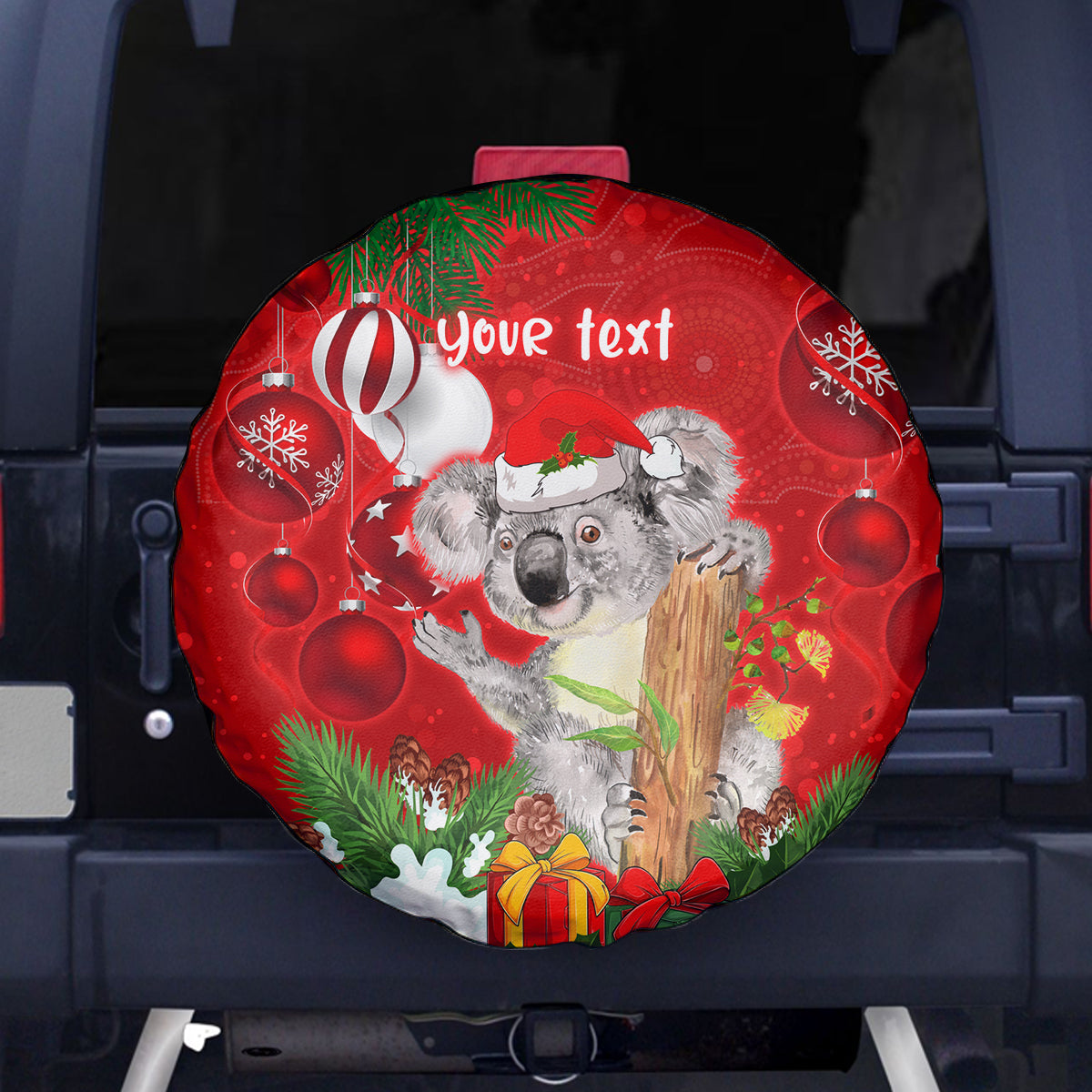 personalised-koala-lover-spare-tire-cover-australia-koalaty-merry-christmas-aboriginal