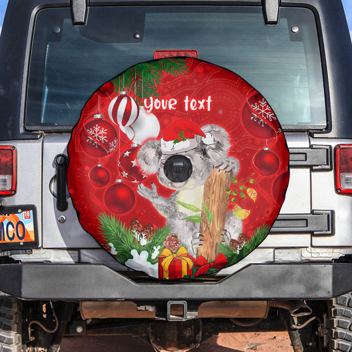 personalised-koala-lover-spare-tire-cover-australia-koalaty-merry-christmas-aboriginal