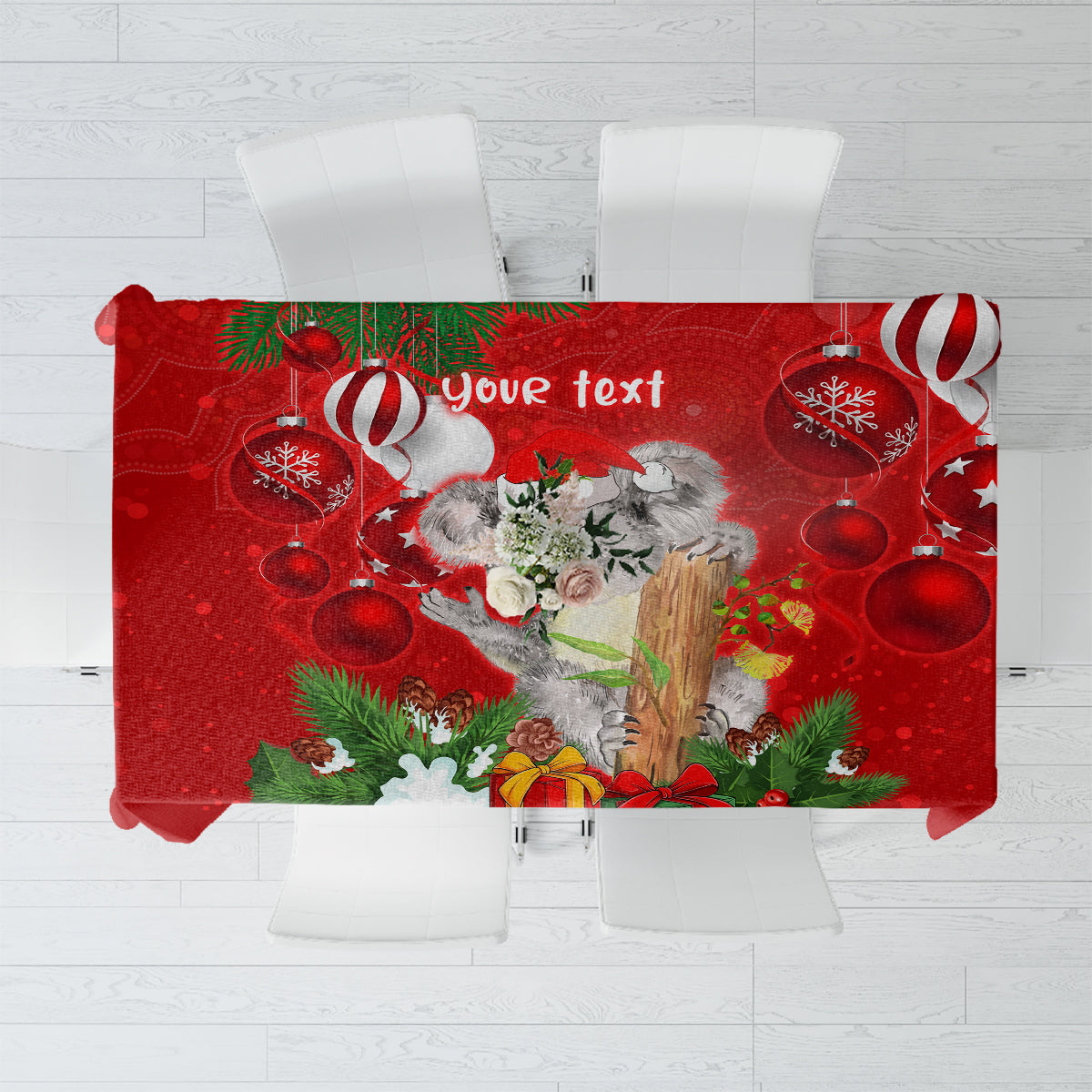 personalised-koala-lover-tablecloth-australia-koalaty-merry-christmas-aboriginal