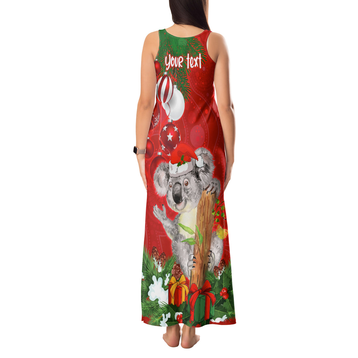 personalised-koala-lover-tank-maxi-dress-australia-koalaty-merry-christmas-aboriginal