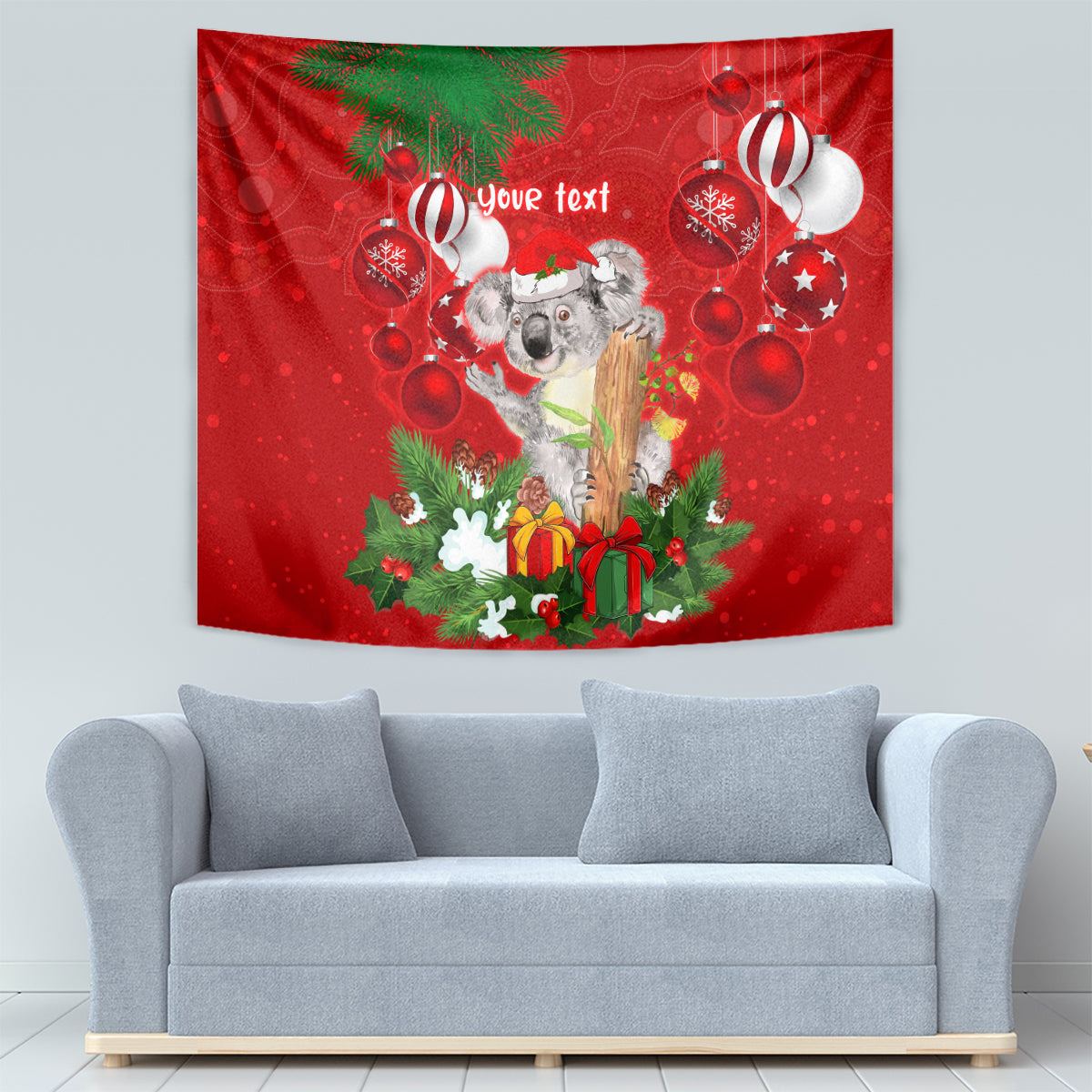 personalised-koala-lover-tapestry-australia-koalaty-merry-christmas-aboriginal
