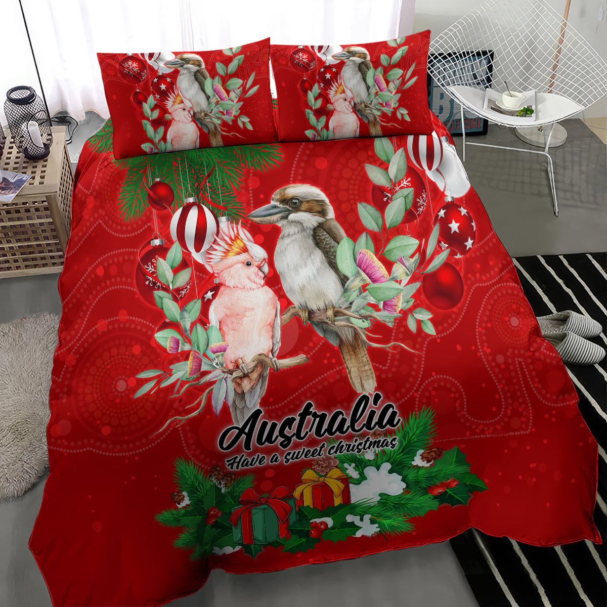 kookaburra-lover-bedding-set-australia-koalaty-merry-christmas-aboriginal