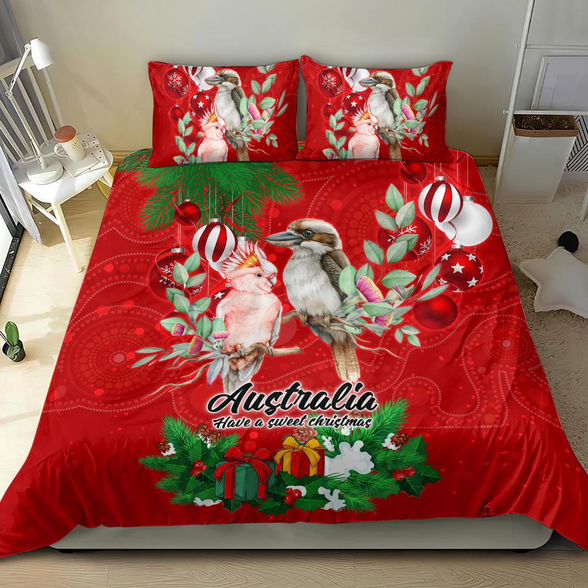 kookaburra-lover-bedding-set-australia-koalaty-merry-christmas-aboriginal