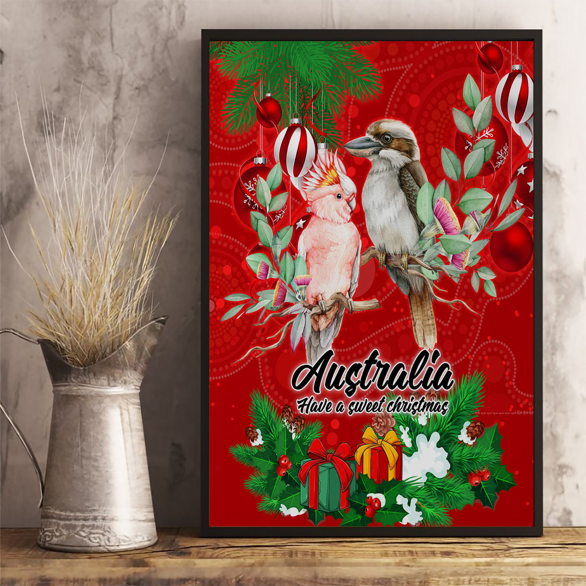 kookaburra-lover-canvas-wall-art-australia-koalaty-merry-christmas-aboriginal