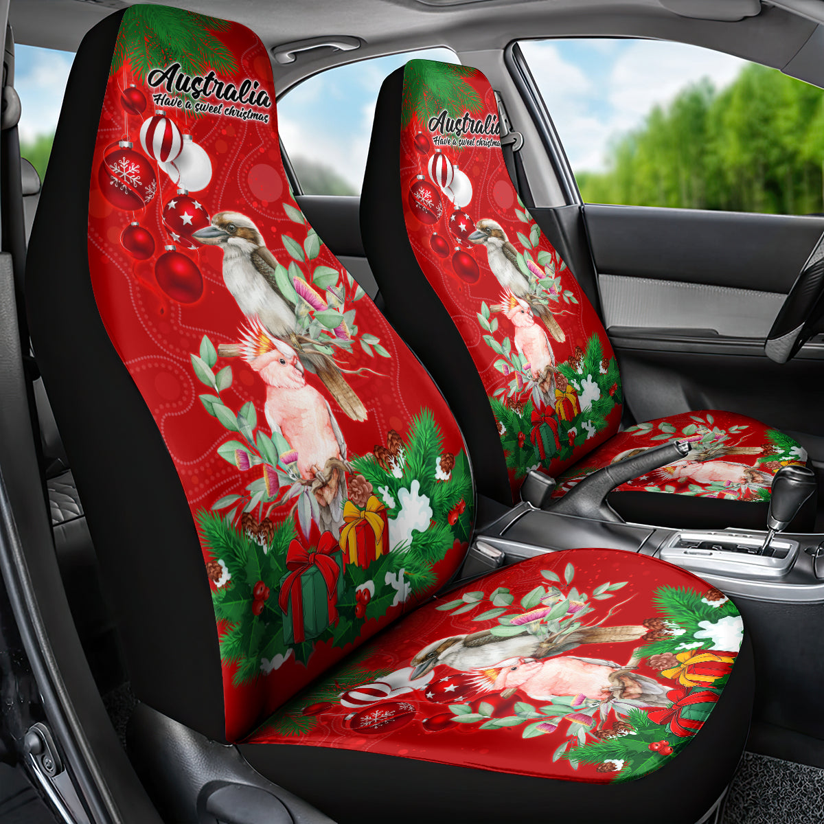 kookaburra-lover-car-seat-cover-australia-koalaty-merry-christmas-aboriginal