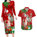 kookaburra-lover-couples-matching-long-sleeve-bodycon-dress-and-hawaiian-shirt-australia-koalaty-merry-christmas-aboriginal
