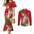 kookaburra-lover-couples-matching-mermaid-dress-and-long-sleeve-button-shirt-australia-koalaty-merry-christmas-aboriginal