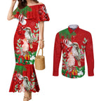 kookaburra-lover-couples-matching-mermaid-dress-and-long-sleeve-button-shirt-australia-koalaty-merry-christmas-aboriginal