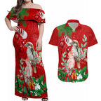 kookaburra-lover-couples-matching-off-shoulder-maxi-dress-and-hawaiian-shirt-australia-koalaty-merry-christmas-aboriginal
