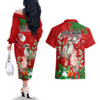 kookaburra-lover-couples-matching-off-the-shoulder-long-sleeve-dress-and-hawaiian-shirt-australia-koalaty-merry-christmas-aboriginal