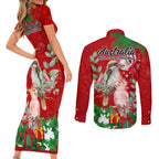 kookaburra-lover-couples-matching-short-sleeve-bodycon-dress-and-long-sleeve-button-shirt-australia-koalaty-merry-christmas-aboriginal