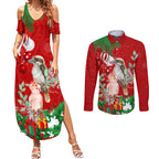 kookaburra-lover-couples-matching-summer-maxi-dress-and-long-sleeve-button-shirt-australia-koalaty-merry-christmas-aboriginal